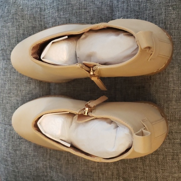 Coutgo Cut Out Chunky Block Heel Faux Suede Side Zipper Ankle Boots Tan Size 10 - Picture 4 of 10